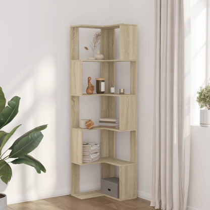 Libreria Angolare 5Ripiani Rovere Sonoma 50x50x179 cm Legno