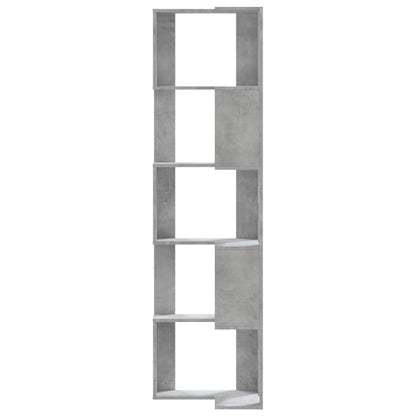 Libreria Angolare 5Ripiani Grigio Cemento 50x50x179 cm Legno