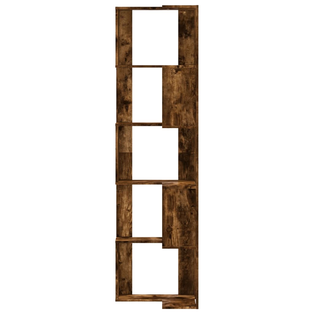Libreria Angolare 5Ripiani Rovere Fumo 50x50x179 cm Multistrato