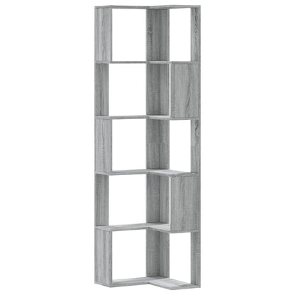 Libreria Angolare 5Ripiani Grigio Sonoma 50x50x179 cm Legno
