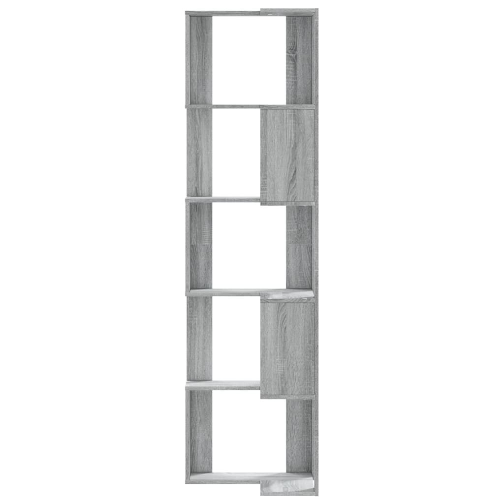 Libreria Angolare 5Ripiani Grigio Sonoma 50x50x179 cm Legno