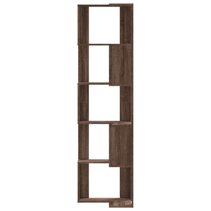 Libreria Angolare 5Ripiani Rovere Marrone 50x50x179 cm Legno