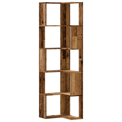 Libreria Angolare 5Ripiani Legno Vecchio 50x50x179 cm Legno