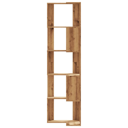 Libreria Angolare 5Ripiani Rovere Artigianale 50x50x179cm Legno