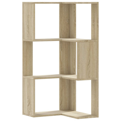 Libreria Angolare 3 Ripiani Rovere Sonoma 50x50x102 cm Legno