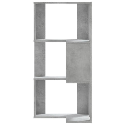 Libreria Angolare 3 Ripiani Grigio Cemento 50x50x102 cm Legno