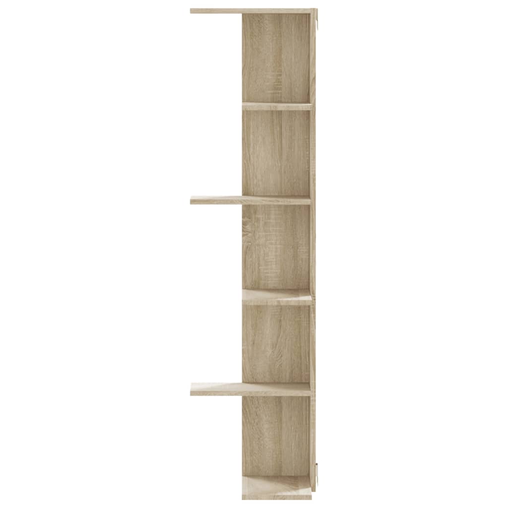 Scaffale Angolare Muro Rovere Sonoma 36,5x36,5x140 cm Legno