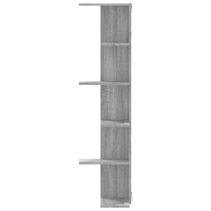 Scaffale Angolare Muro Grigio Sonoma 36,5x36,5x140 cm Legno