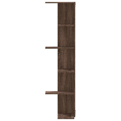 Scaffale Angolare Muro Rovere Marrone 36,5x36,5x140 cm Legno
