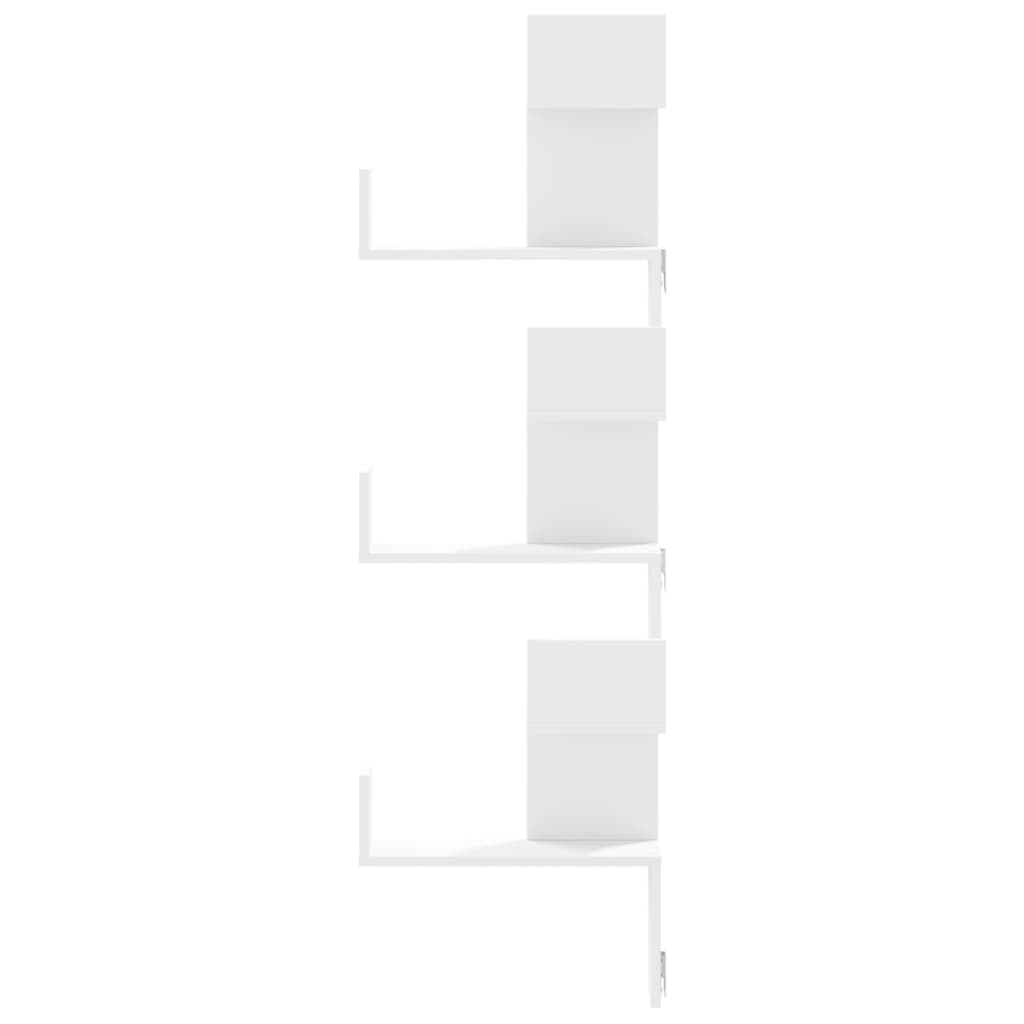Scaffale Angolare Muro Bianco 45x45x147 cm Legno Multistrato