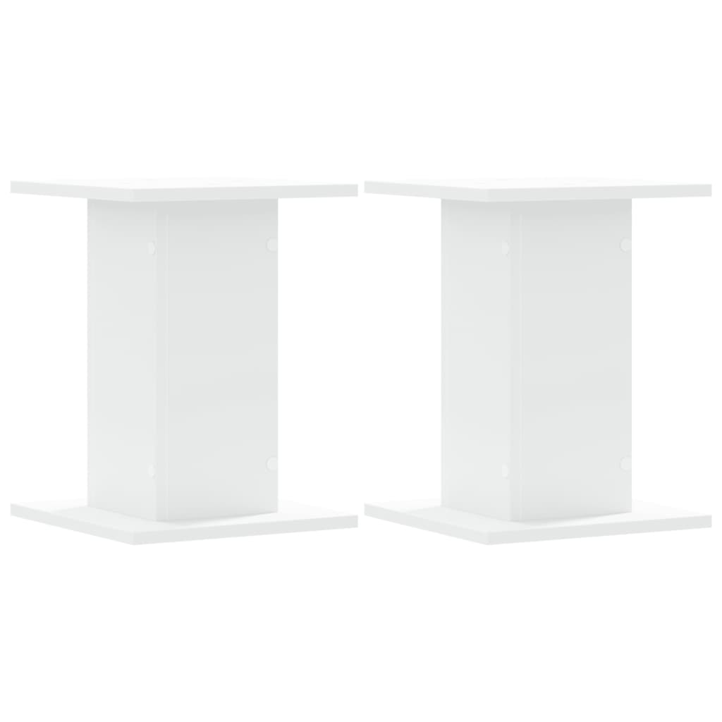 Supporti Altoparlanti 2 pz Bianchi 30x30x40cm Legno Multistrato