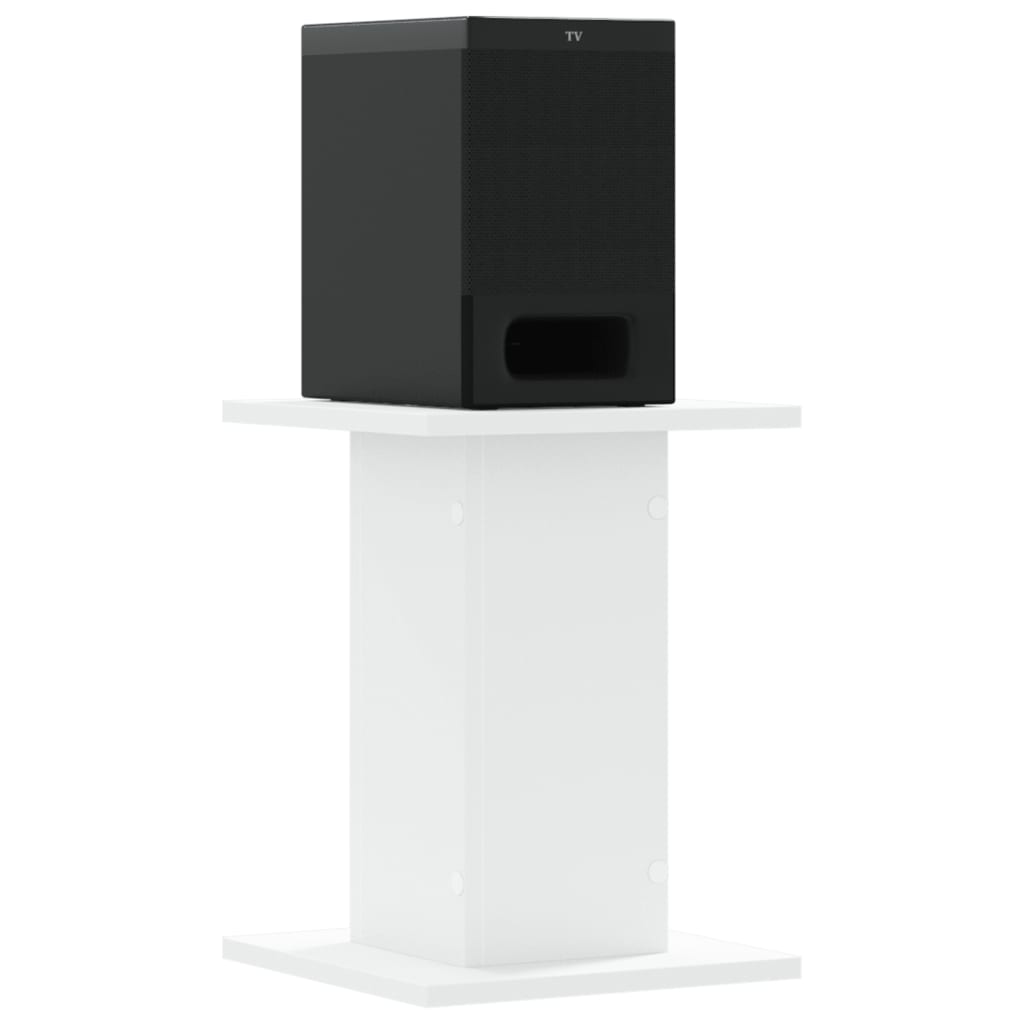 Supporti Altoparlanti 2 pz Bianchi 30x30x40cm Legno Multistrato