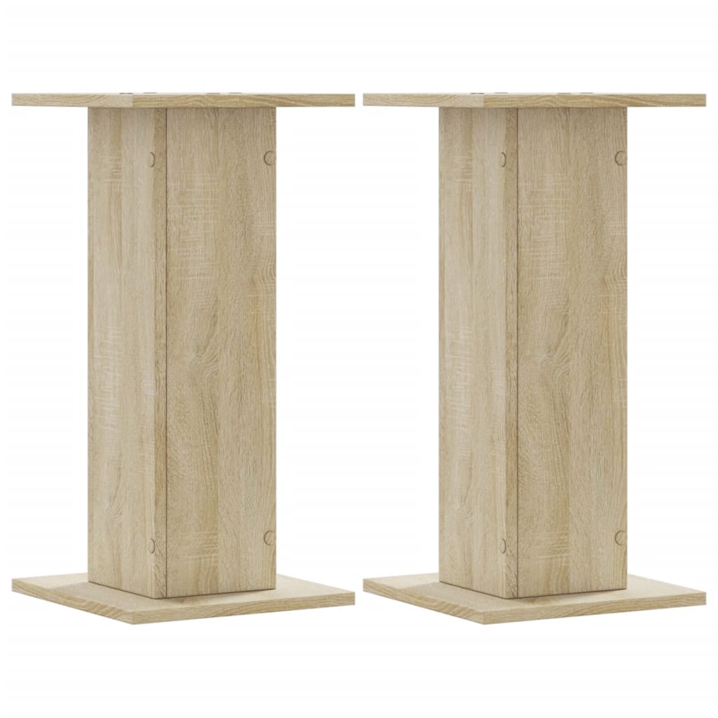 Supporti Altoparlanti 2 pz Rovere 30x30x40 cm in Multistrato
