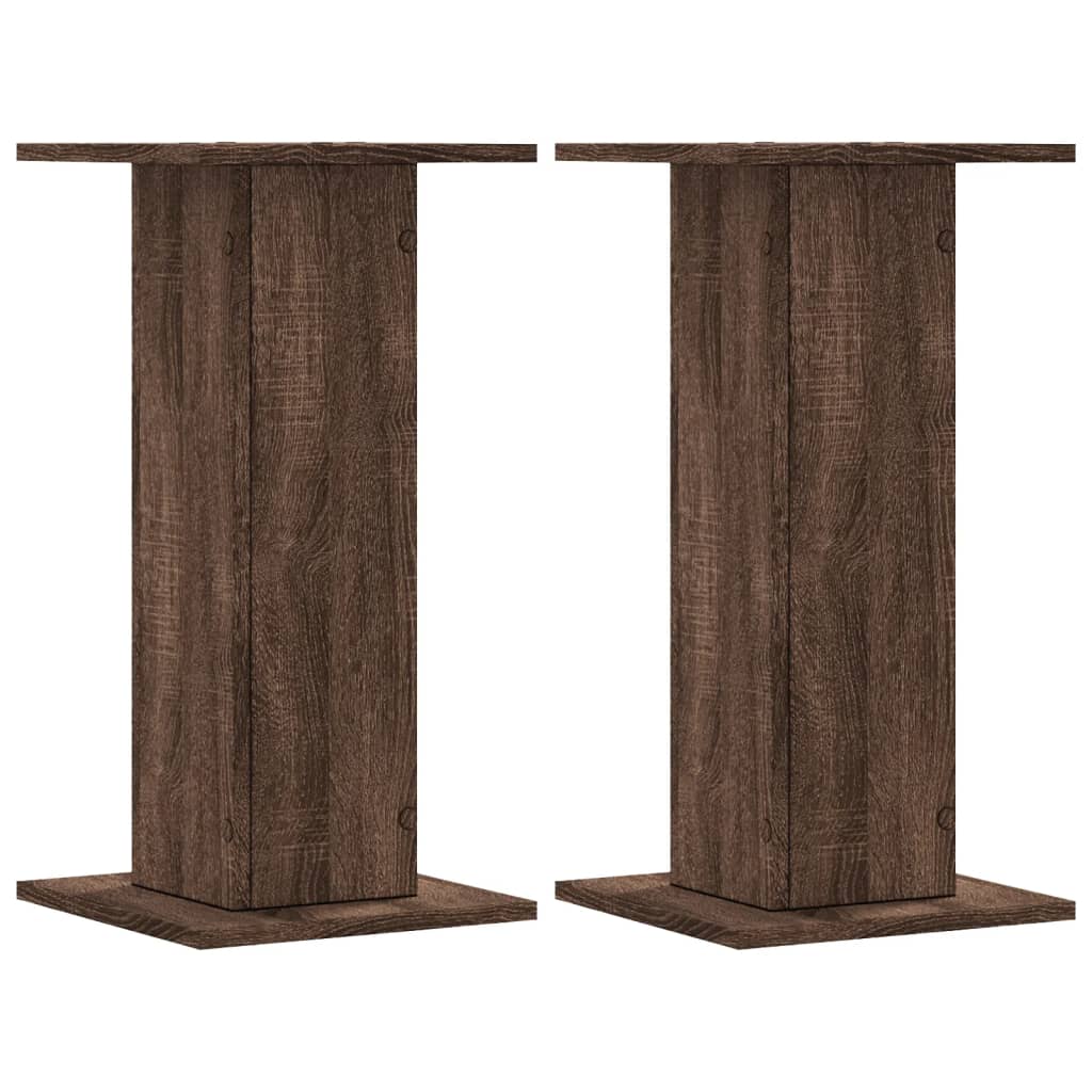 Supporti Altoparlanti 2 pz Marrone 30x30x60cm Legno Multistrato