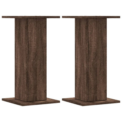 Supporti Altoparlanti 2 pz Marrone 30x30x60cm Legno Multistrato