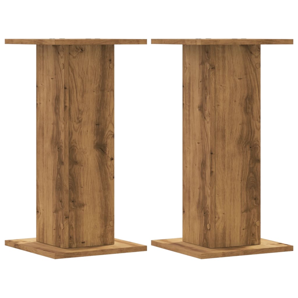 Supporti Altoparlanti 2 pz Rovere 30x30x60 cm in Multistrato
