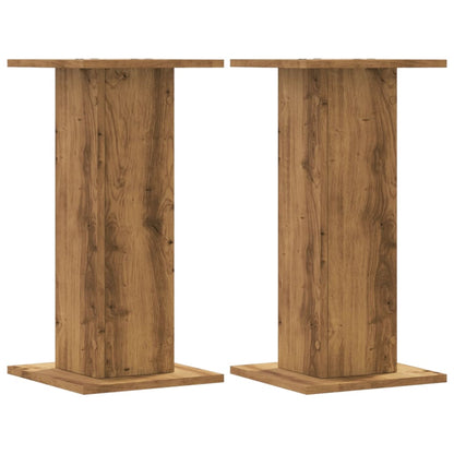 Supporti Altoparlanti 2 pz Rovere 30x30x60 cm in Multistrato