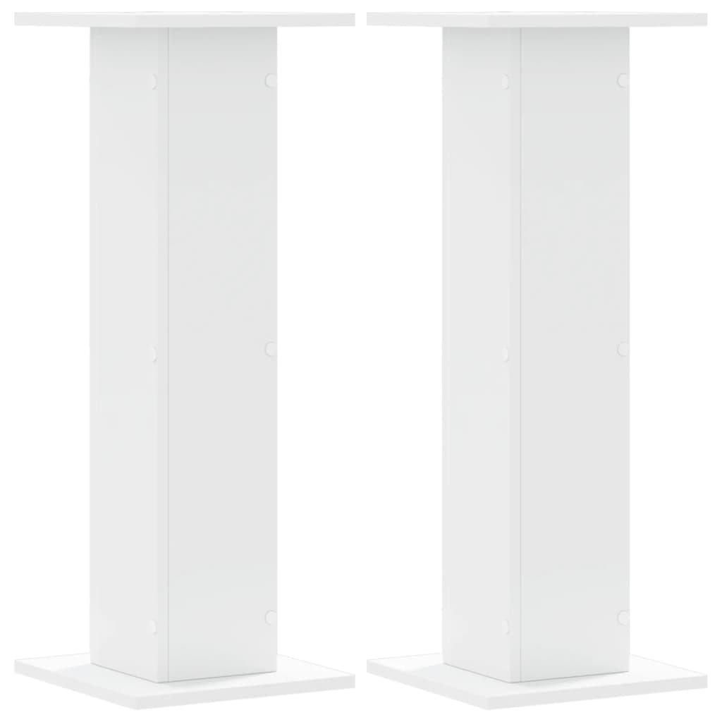 Supporti Altoparlanti 2 pz Bianchi 30x30x80cm Legno Multistrato