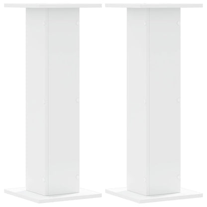 Supporti Altoparlanti 2 pz Bianchi 30x30x80cm Legno Multistrato