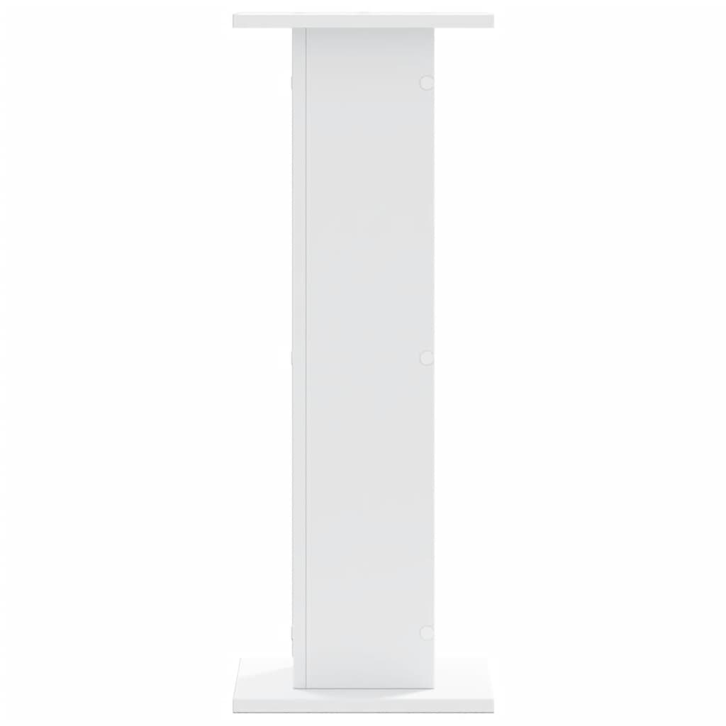 Supporti Altoparlanti 2 pz Bianchi 30x30x80cm Legno Multistrato