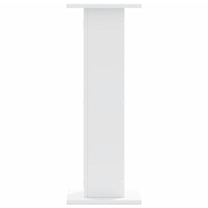 Supporti Altoparlanti 2 pz Bianchi 30x30x80cm Legno Multistrato