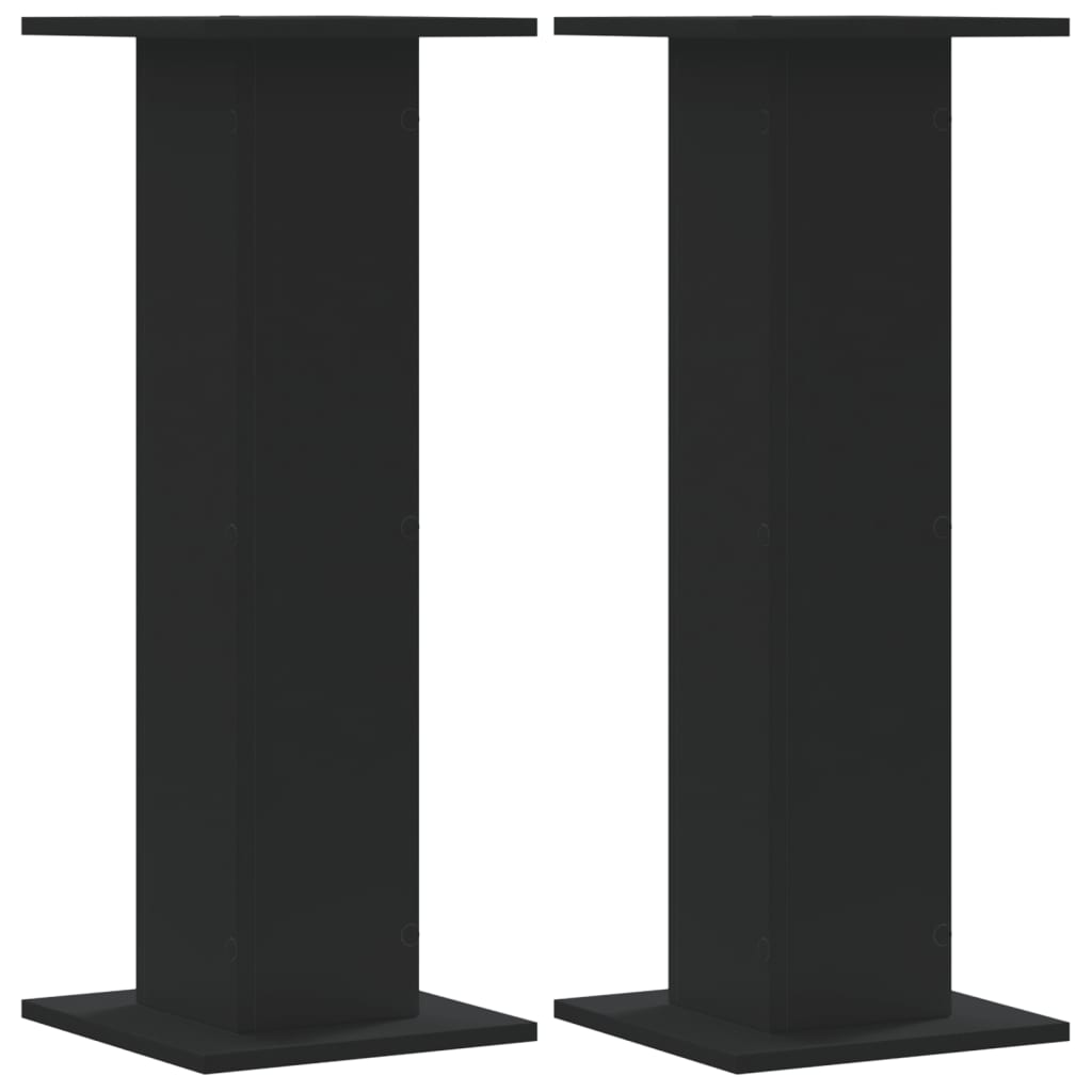 Supporti Altoparlanti 2 pz Neri 30x30x80cm in Legno Multistrato