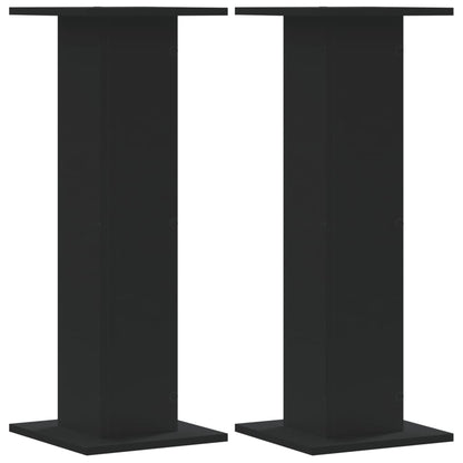Supporti Altoparlanti 2 pz Neri 30x30x80cm in Legno Multistrato