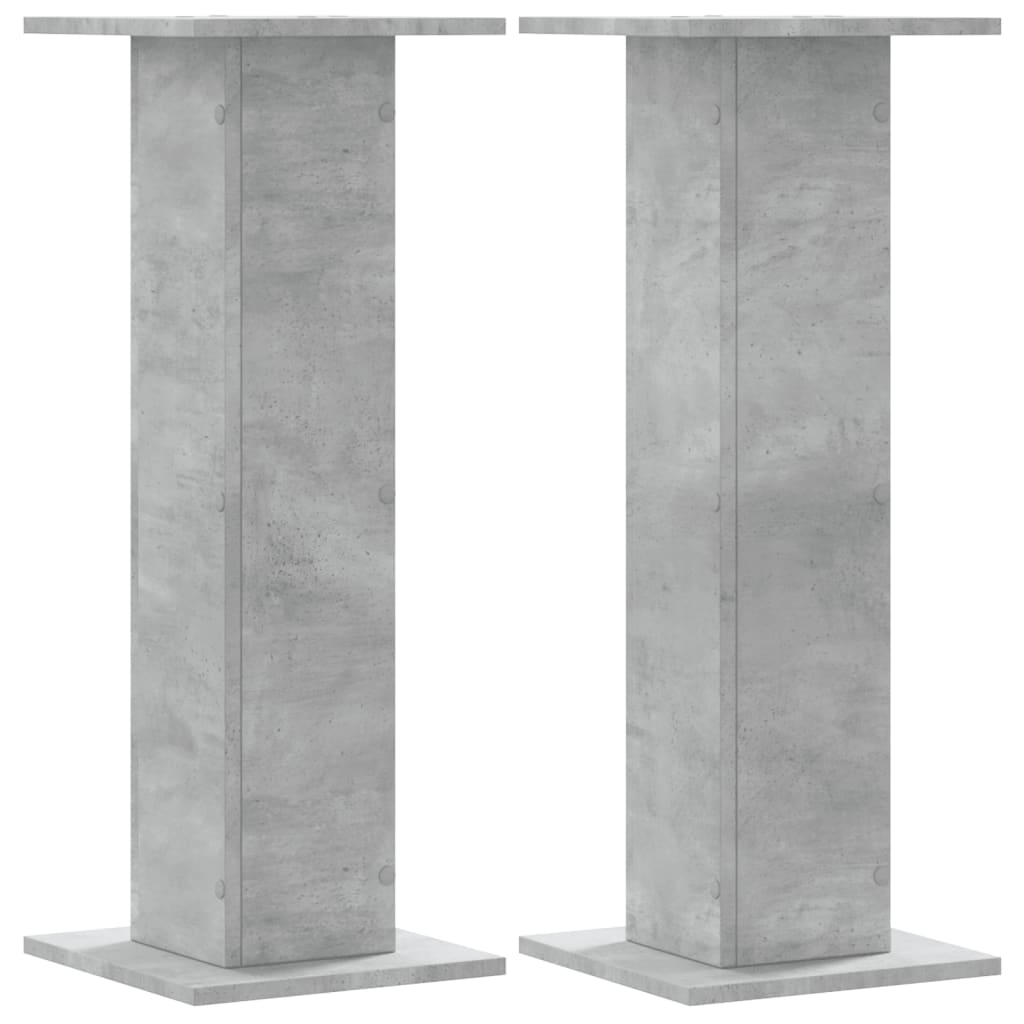 Supporti Altoparlanti 2 pz Grigio 30x30x80 cm Legno Multistrato