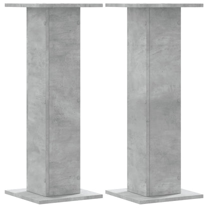 Supporti Altoparlanti 2 pz Grigio 30x30x80 cm Legno Multistrato