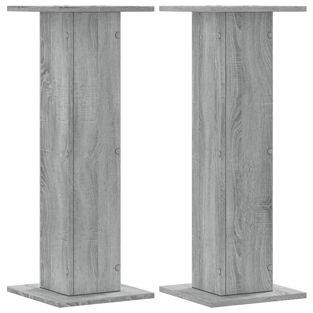 Supporti Altoparlanti 2 pz Grigio 30x30x80 cm in Multistrato