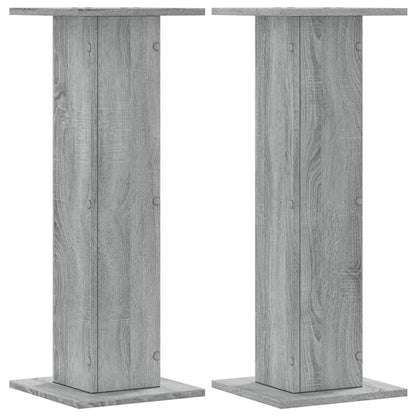 Supporti Altoparlanti 2 pz Grigio 30x30x80 cm in Multistrato