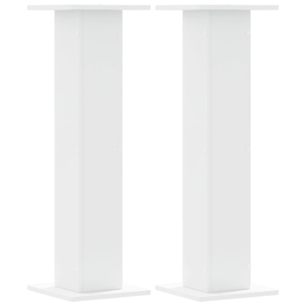 Supporti Altoparlanti 2 pz Bianchi 30x30x95cm Legno Multistrato