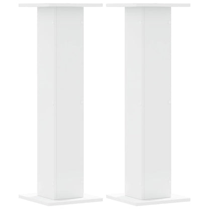 Supporti Altoparlanti 2 pz Bianchi 30x30x95cm Legno Multistrato