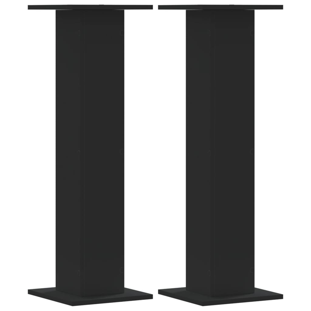Supporti Altoparlanti 2 pz Neri 30x30x95cm in Legno Multistrato