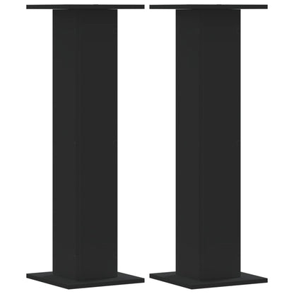 Supporti Altoparlanti 2 pz Neri 30x30x95cm in Legno Multistrato