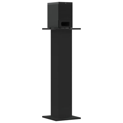 Supporti Altoparlanti 2 pz Neri 30x30x95cm in Legno Multistrato