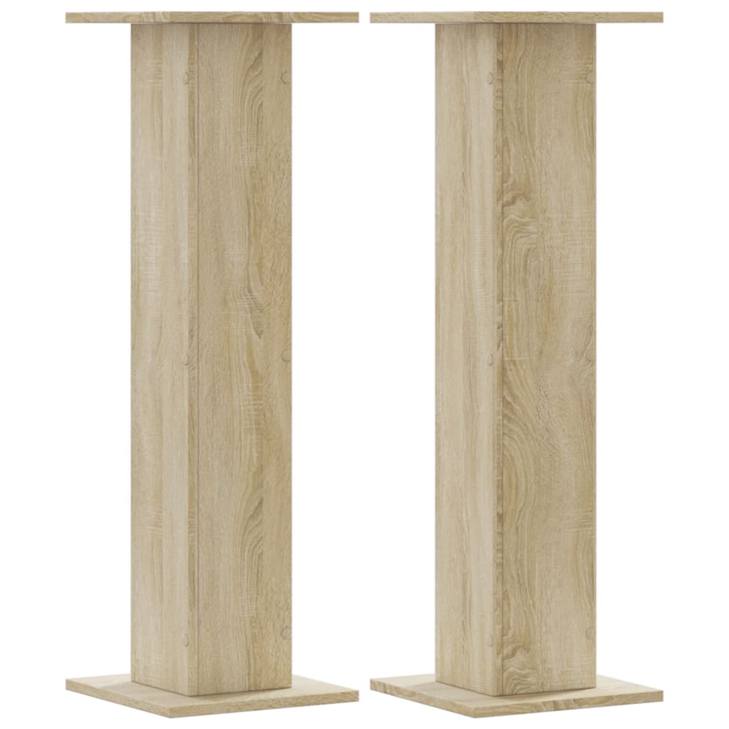 Supporti Altoparlanti 2 pz Rovere 30x30x95 cm in Multistrato