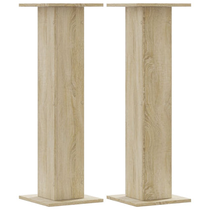 Supporti Altoparlanti 2 pz Rovere 30x30x95 cm in Multistrato