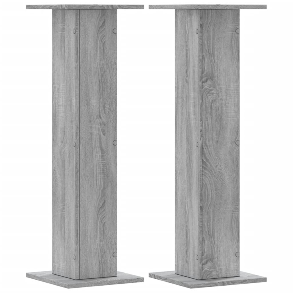 Supporti Altoparlanti 2 pz Grigio 30x30x95 cm in Multistrato