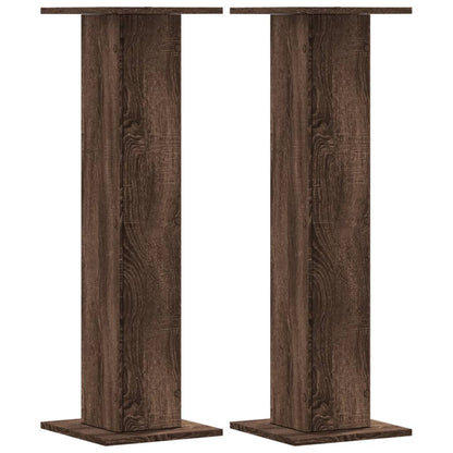 Supporti Altoparlanti 2 pz Marrone 30x30x95cm Legno Multistrato