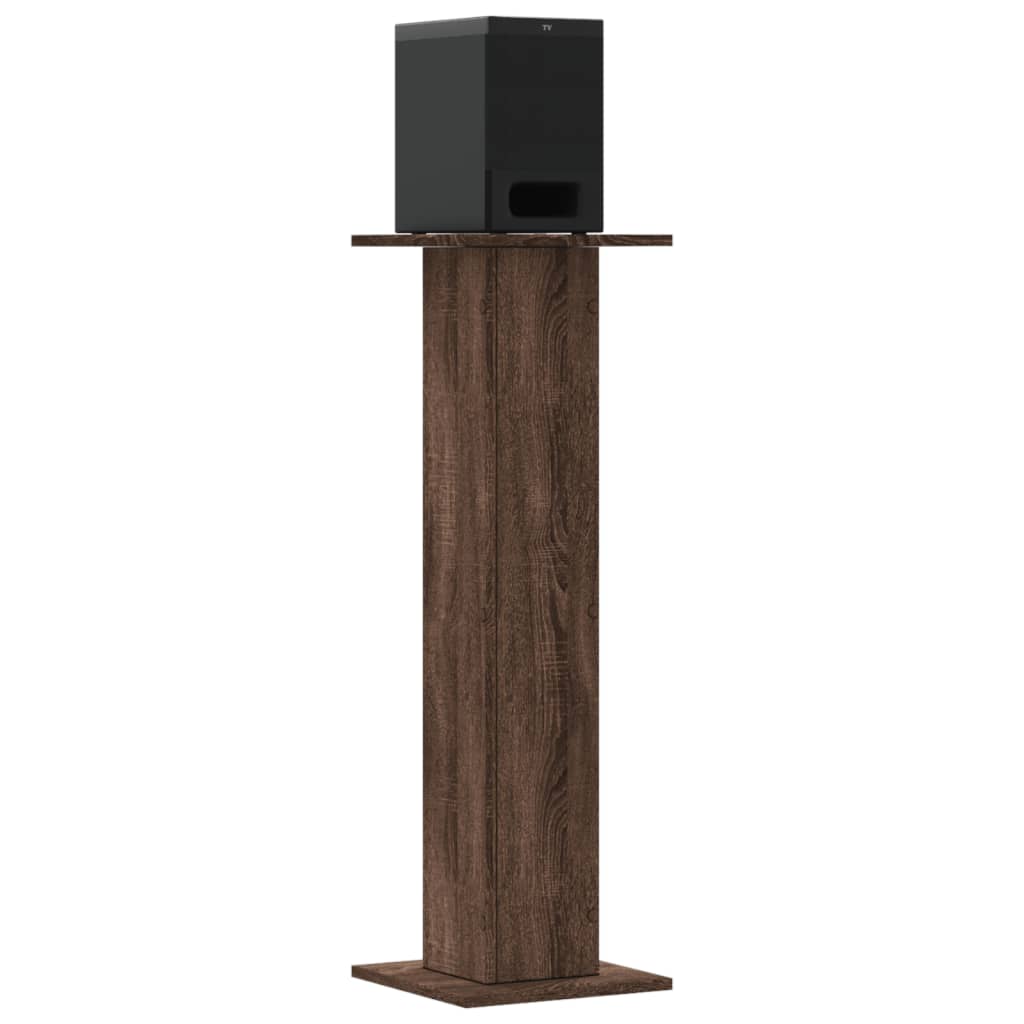 Supporti Altoparlanti 2 pz Marrone 30x30x95cm Legno Multistrato