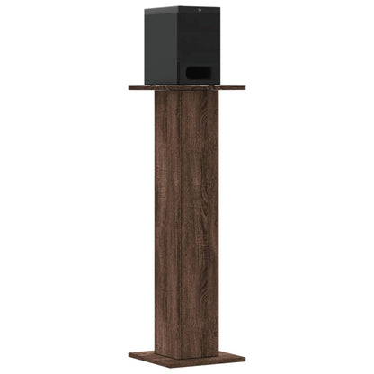 Supporti Altoparlanti 2 pz Marrone 30x30x95cm Legno Multistrato