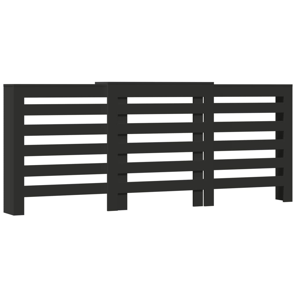 Copertura Termosifone Nera 205x21,5x83,5 cm Legno Multistrato