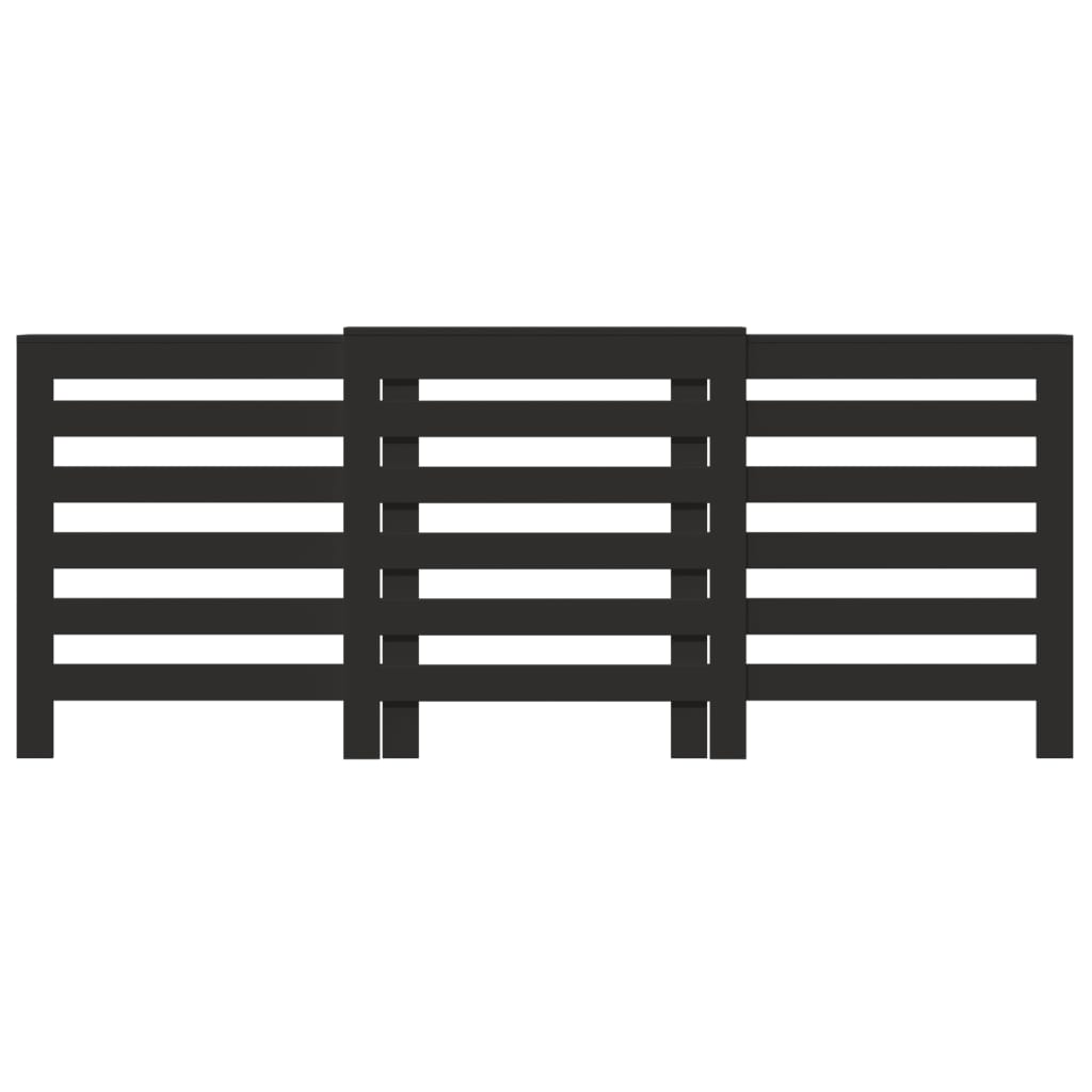 Copertura Termosifone Nera 205x21,5x83,5 cm Legno Multistrato