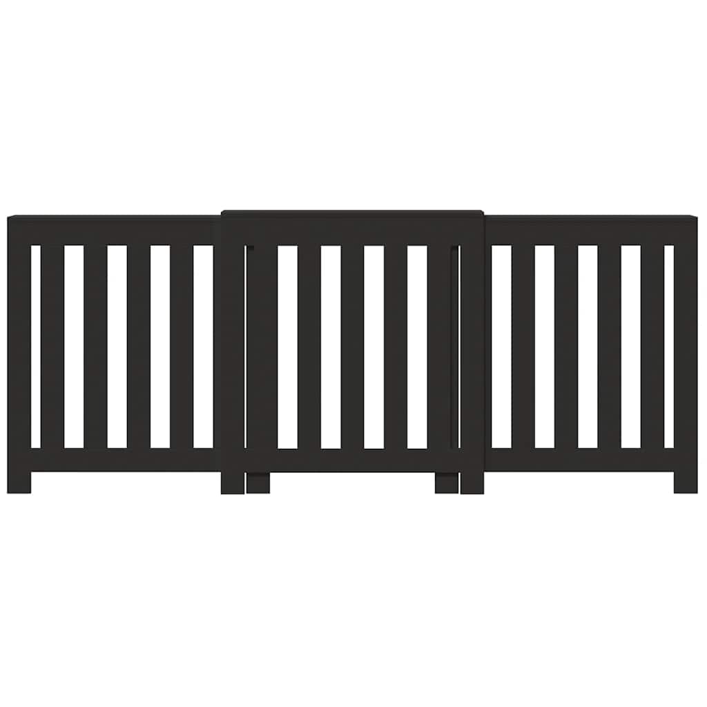 Copertura Termosifone Nera 205x21,5x83,5 cm Legno Multistrato