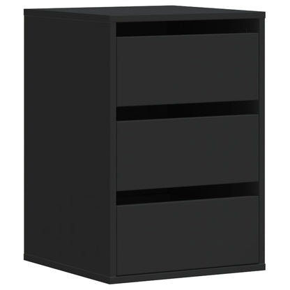 Cassettiera Angolare Nera 40x41x58 cm in Legno Multistrato