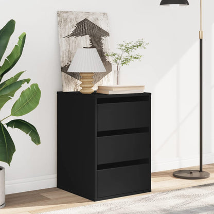 Cassettiera Angolare Nera 40x41x58 cm in Legno Multistrato