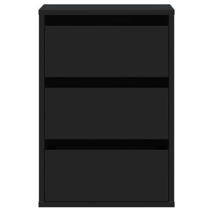 Cassettiera Angolare Nera 40x41x58 cm in Legno Multistrato