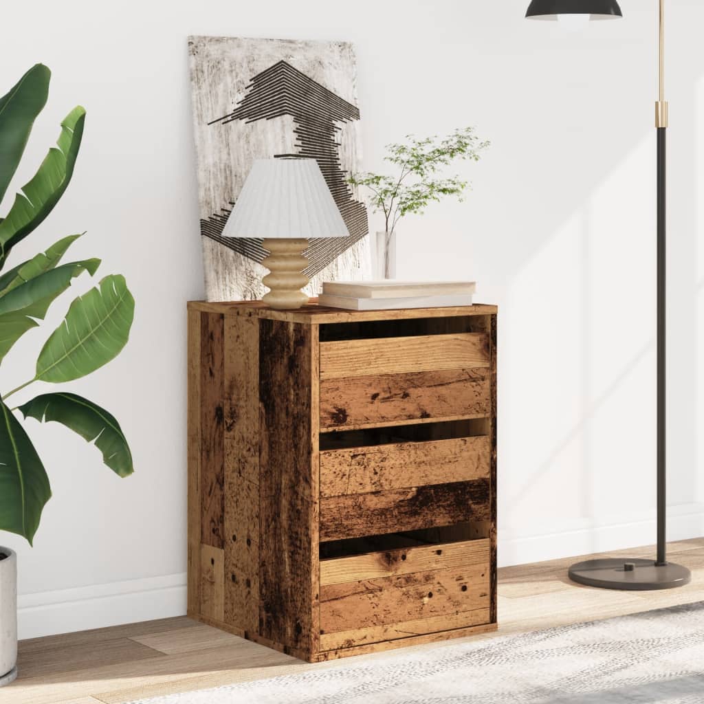 Cassettiera Angolare Legno Antico 40x41x58 cm Legno Multistrato