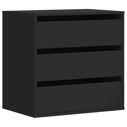 Cassettiera Angolare Nera 60x41x58 cm in Legno Multistrato